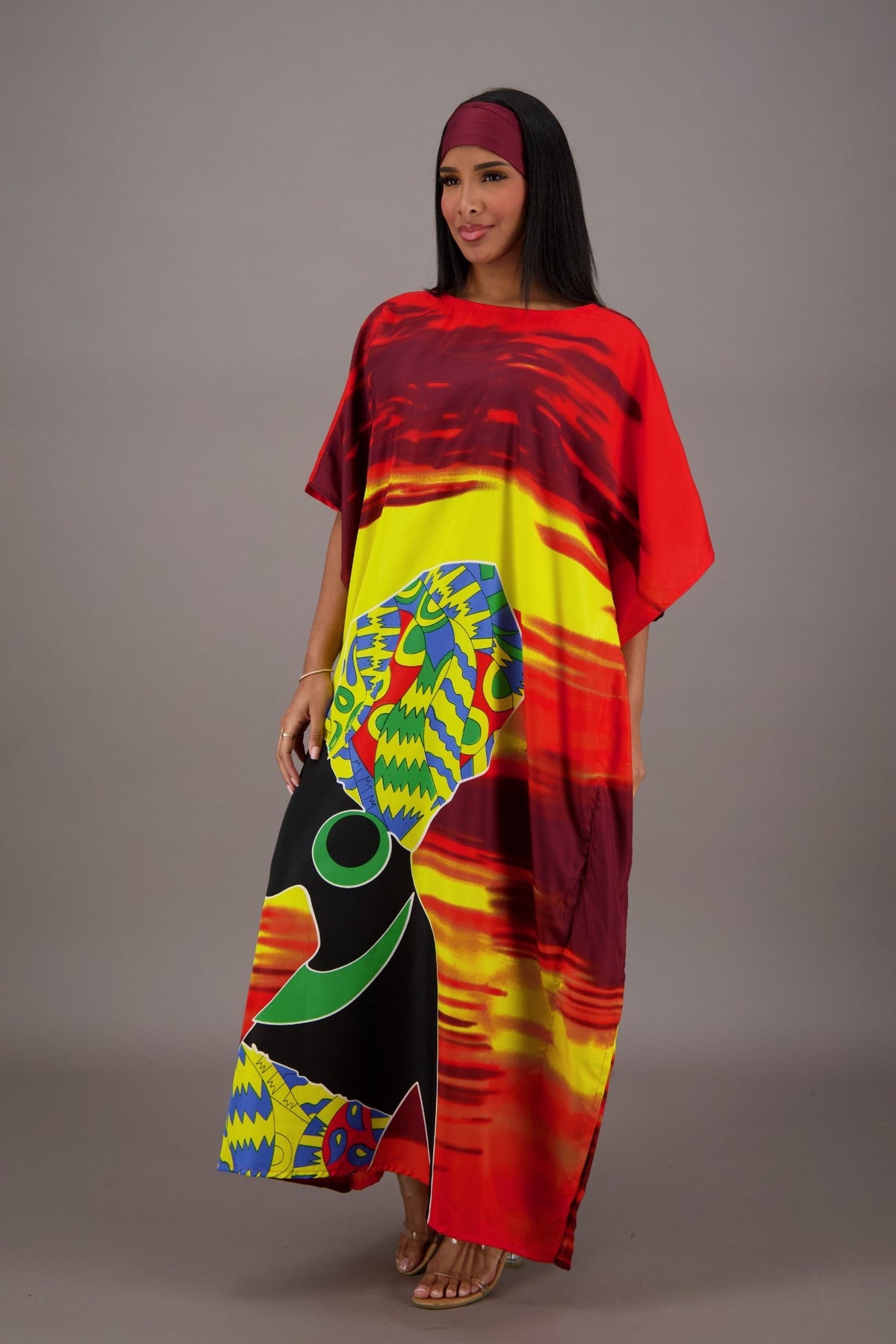 Vibrant Sunset African Print Kaftan KAF-42201 - Advance Apparels Inc