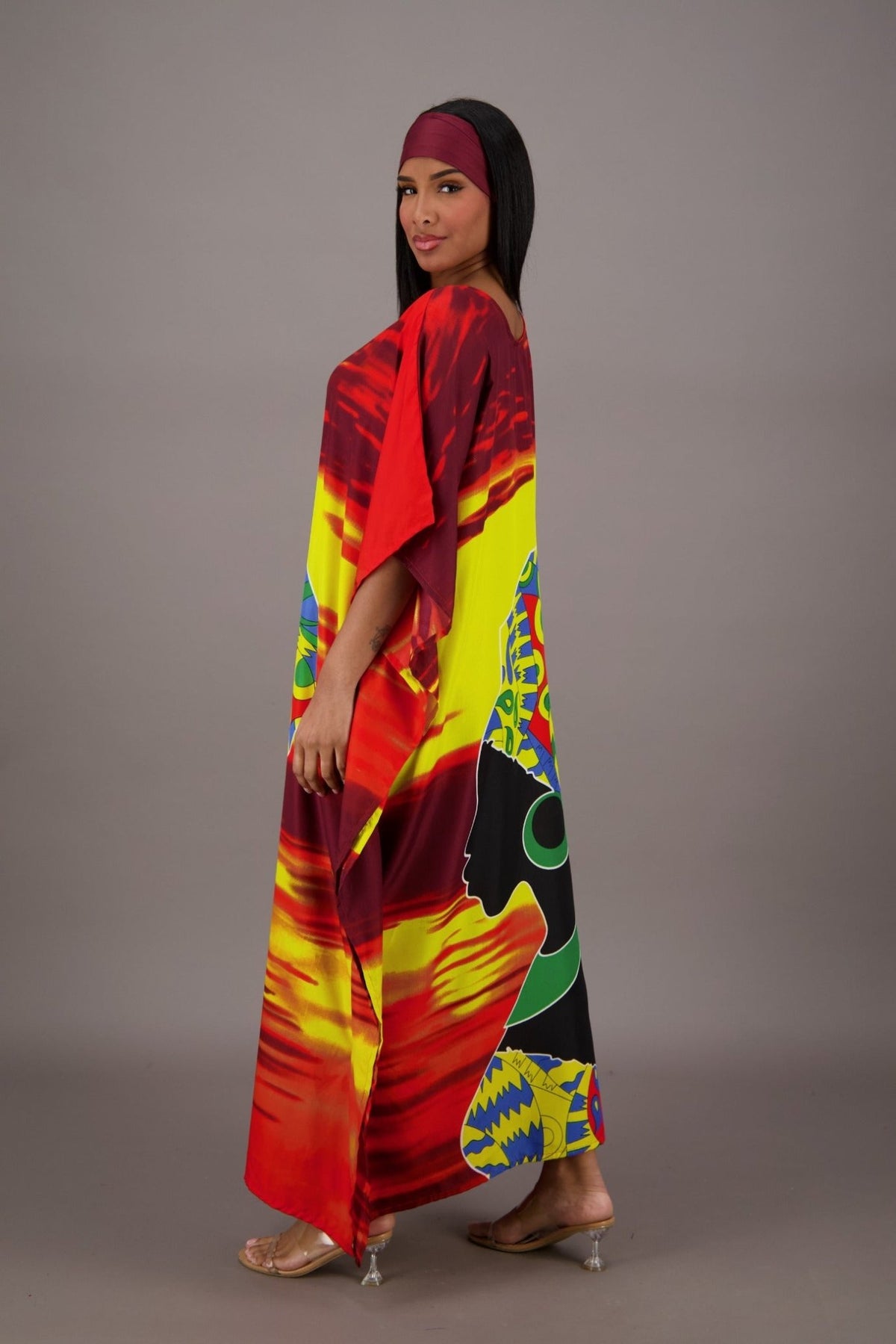 Vibrant Sunset African Print Kaftan KAF-42201 - Advance Apparels Inc