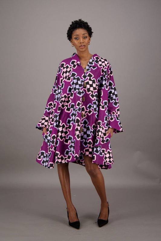 Violet Maze Swing Dress AD - 25040 - 254 - Advance Apparels Inc