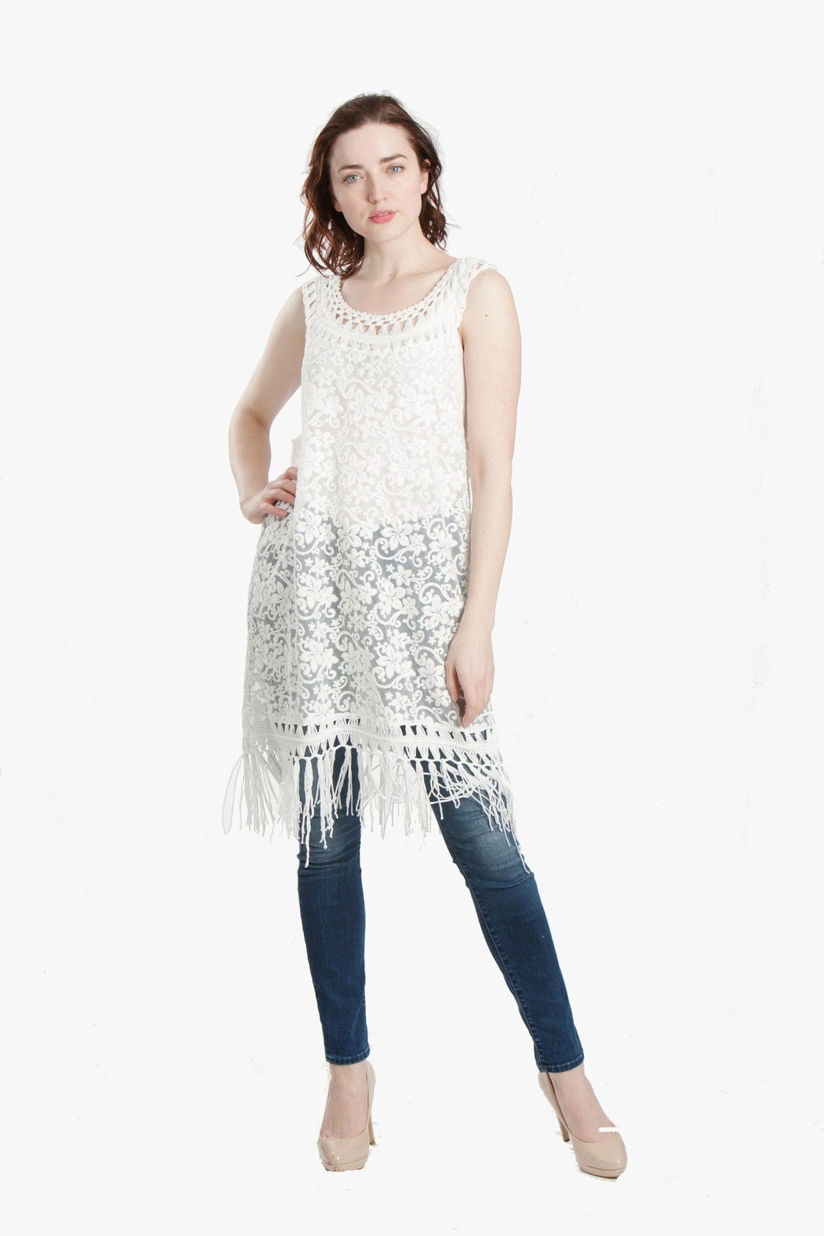White Lace Cover - Up YD - 1038 - Advance Apparels Inc