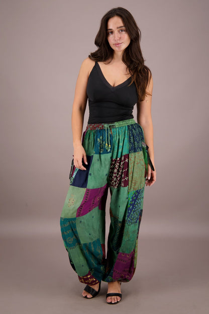Wide Leg Patchwork Pants PAT - 3259 - Advance Apparels Inc