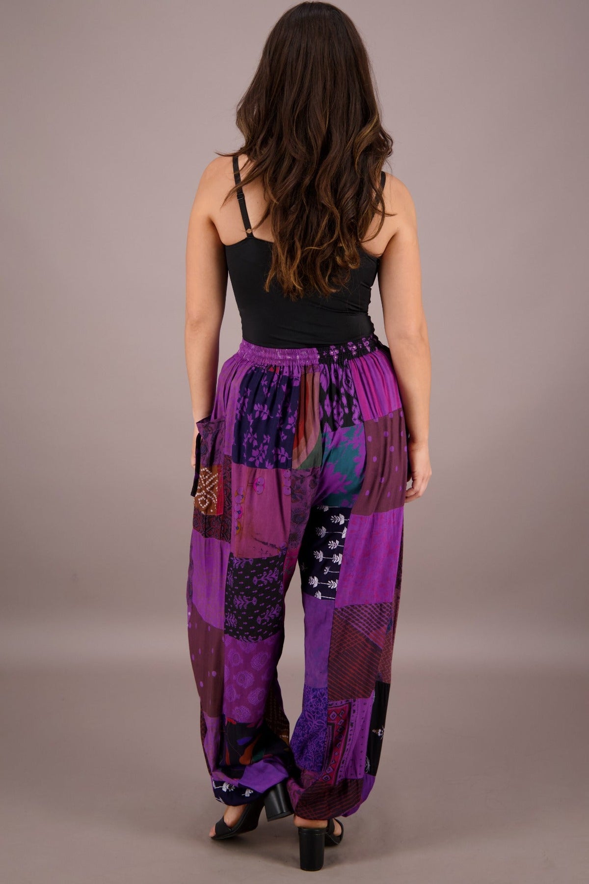 Wide Leg Patchwork Pants PAT - 3259 - Advance Apparels Inc