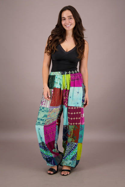 Wide Leg Patchwork Pants PAT - 3259 - Advance Apparels Inc