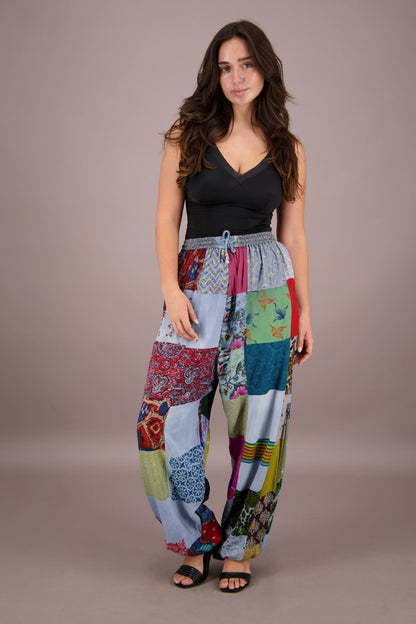 Wide Leg Patchwork Pants PAT - 3259 - Advance Apparels Inc