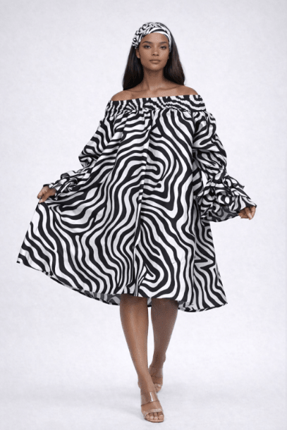 Zebra Print Midi Dress AD-25043-B093 - Advance Apparels Inc